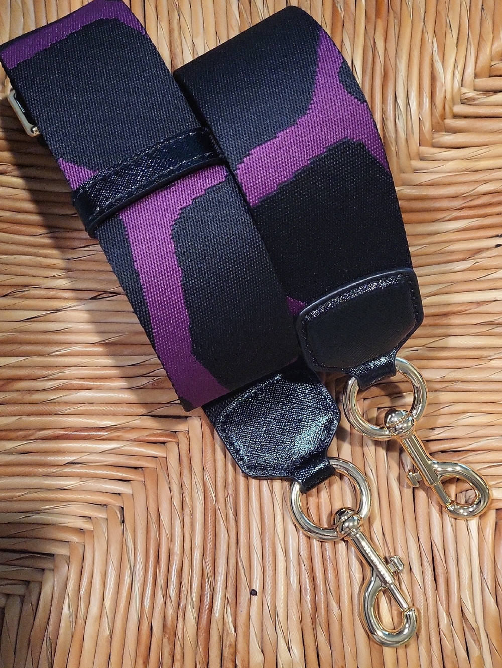Marc‎ Jacob Wide Black and Purple Patterned Bag Strap